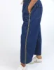 Elm Greta Wide Leg Pant with Side Tape Dark Blue Wash sold by Shine On