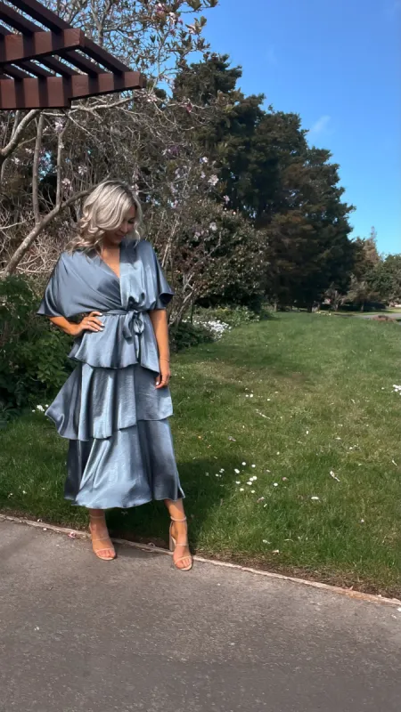 Celebration by Shine On Marissa Midi Dress Stormy Grey sold by Shine On