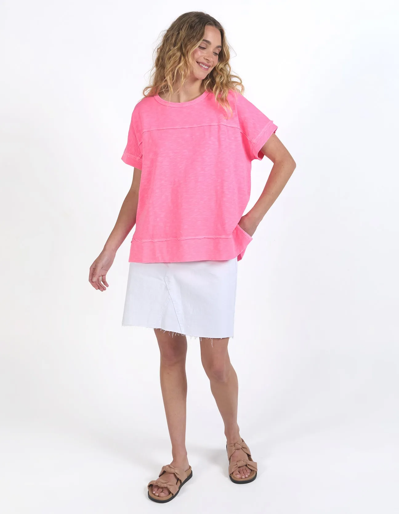Foxwood Allison Tee Neon Rose sold by Shine On