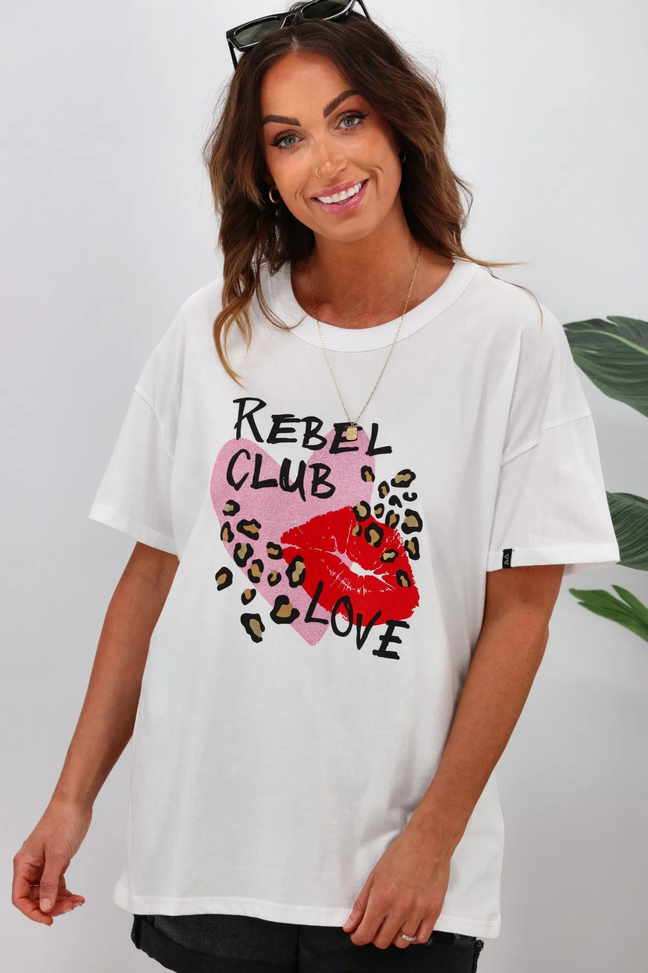 Rebel Club by Shine On Sweetheart Boyfriend Tee White sold by Shine On product image thumbnail 2