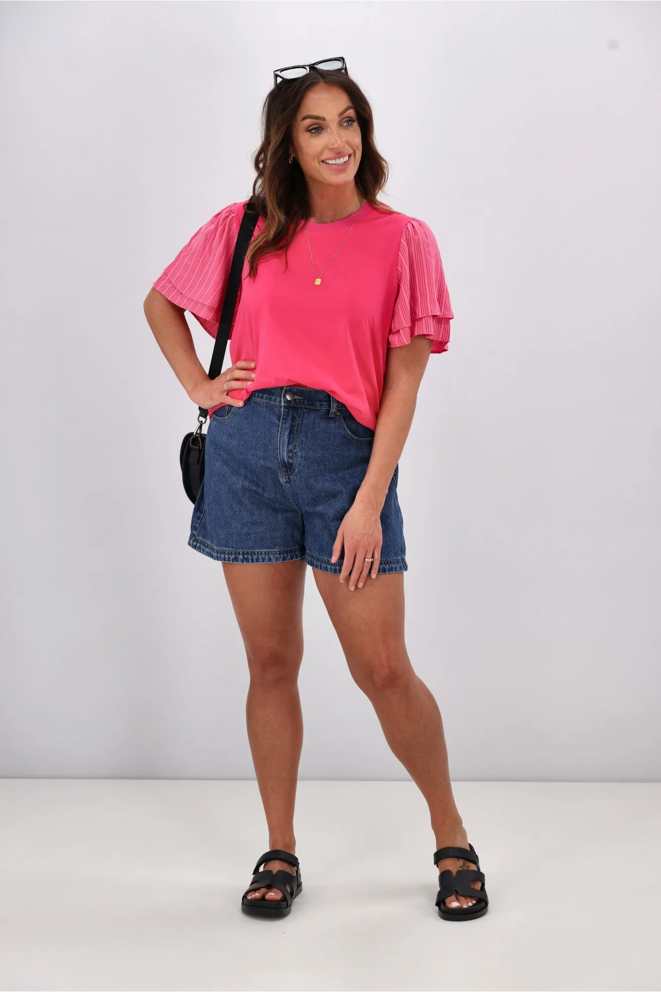 Shine On Label Tilda Stripe Sleeve Top Pink sold by Shine On product image thumbnail 2