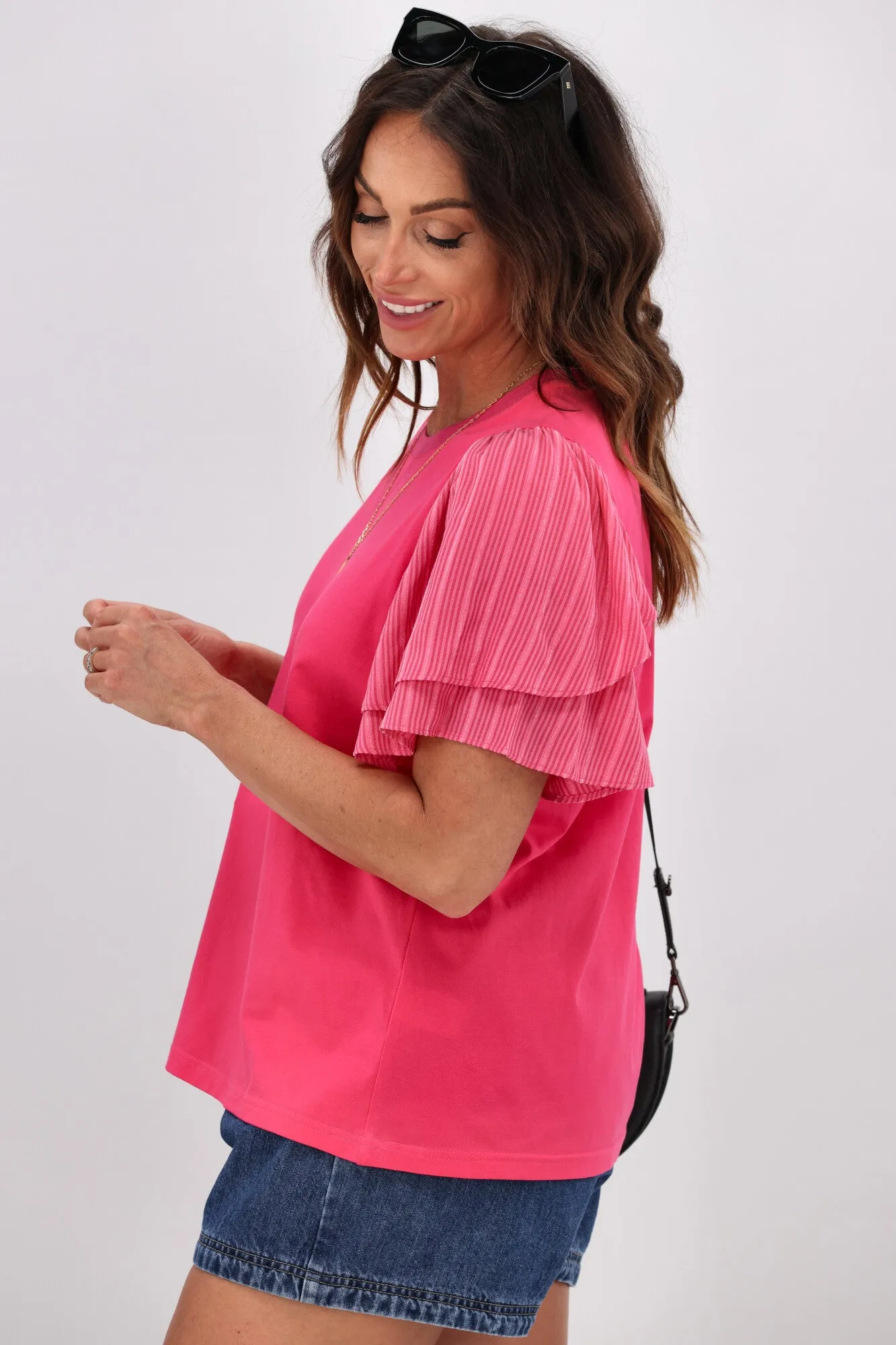 Shine On Label Tilda Stripe Sleeve Top Pink sold by Shine On product image thumbnail 4