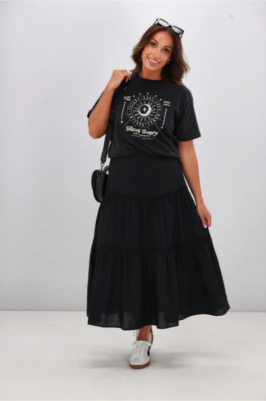 Sunday Boho Ebony Skirt Black sold by Shine On