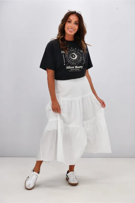 Sunday Boho Ebony Skirt White sold by Shine On