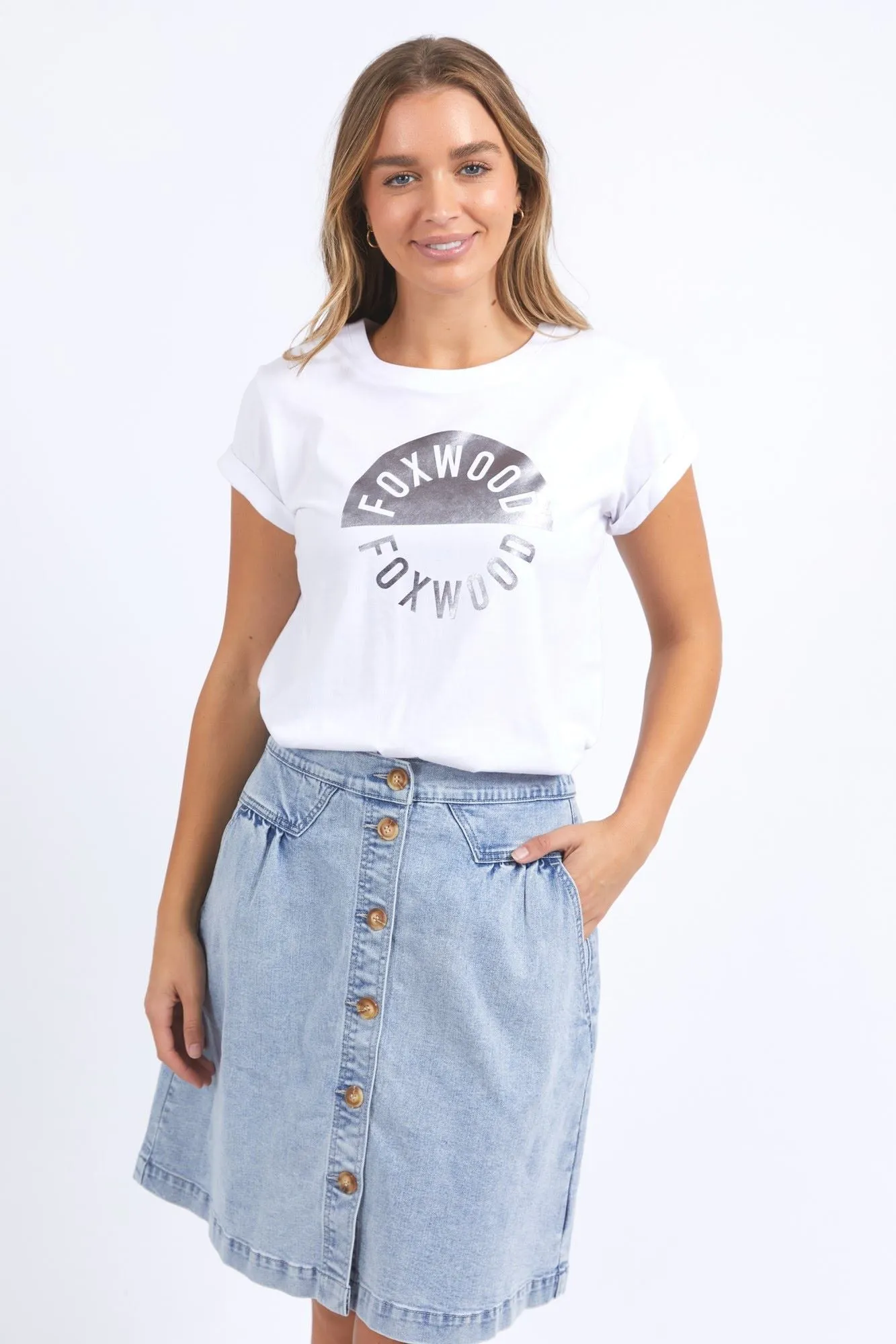 Foxwood Outline Tee White sold by Shine On product image thumbnail 2