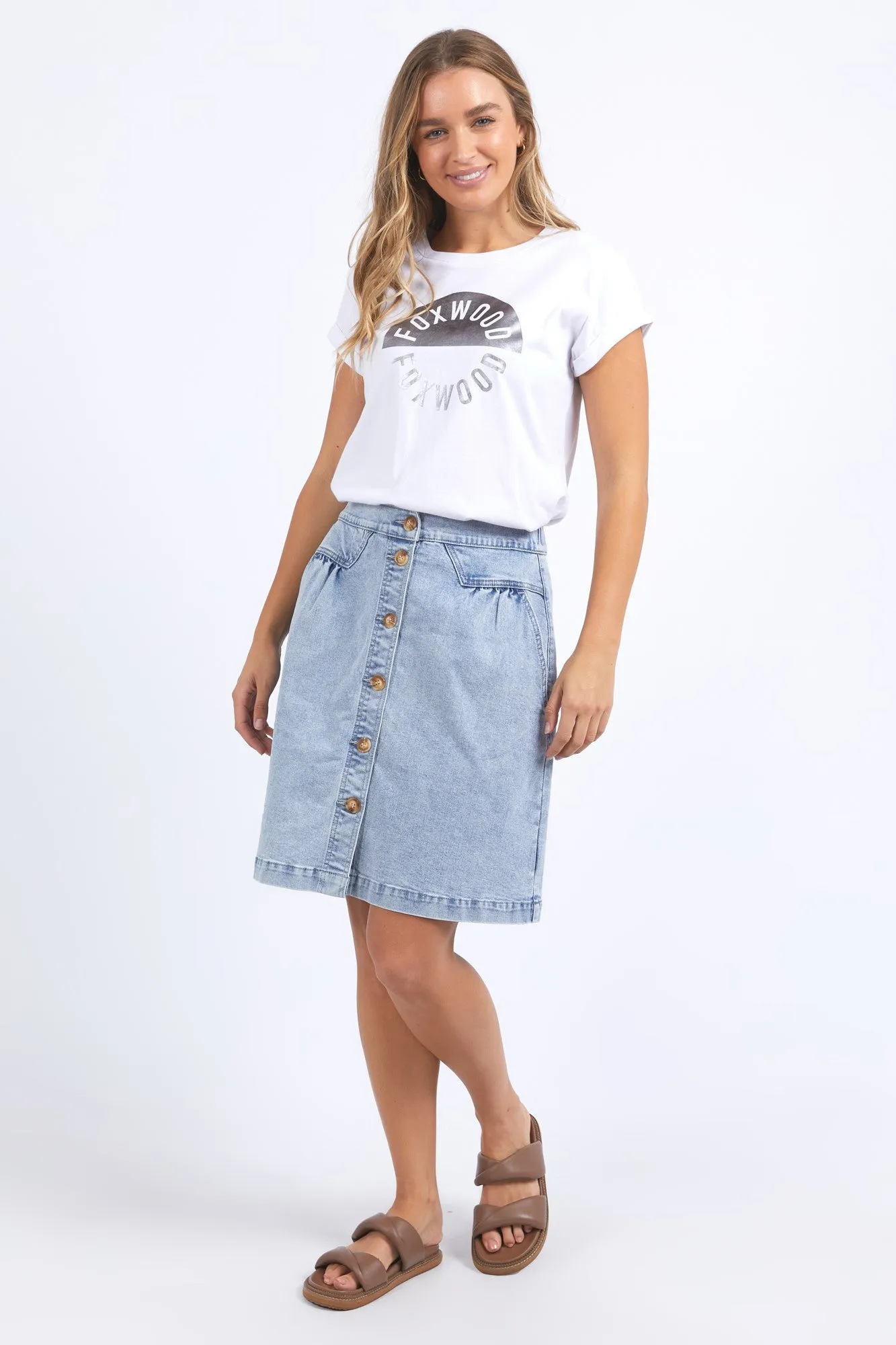 Foxwood Outline Tee White sold by Shine On