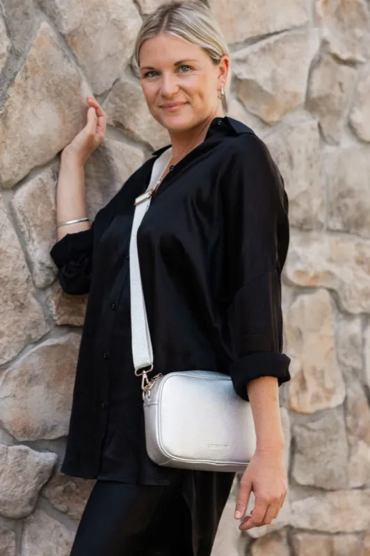 Louenhide Ginger Metallic Crossbody Silver sold by Shine On