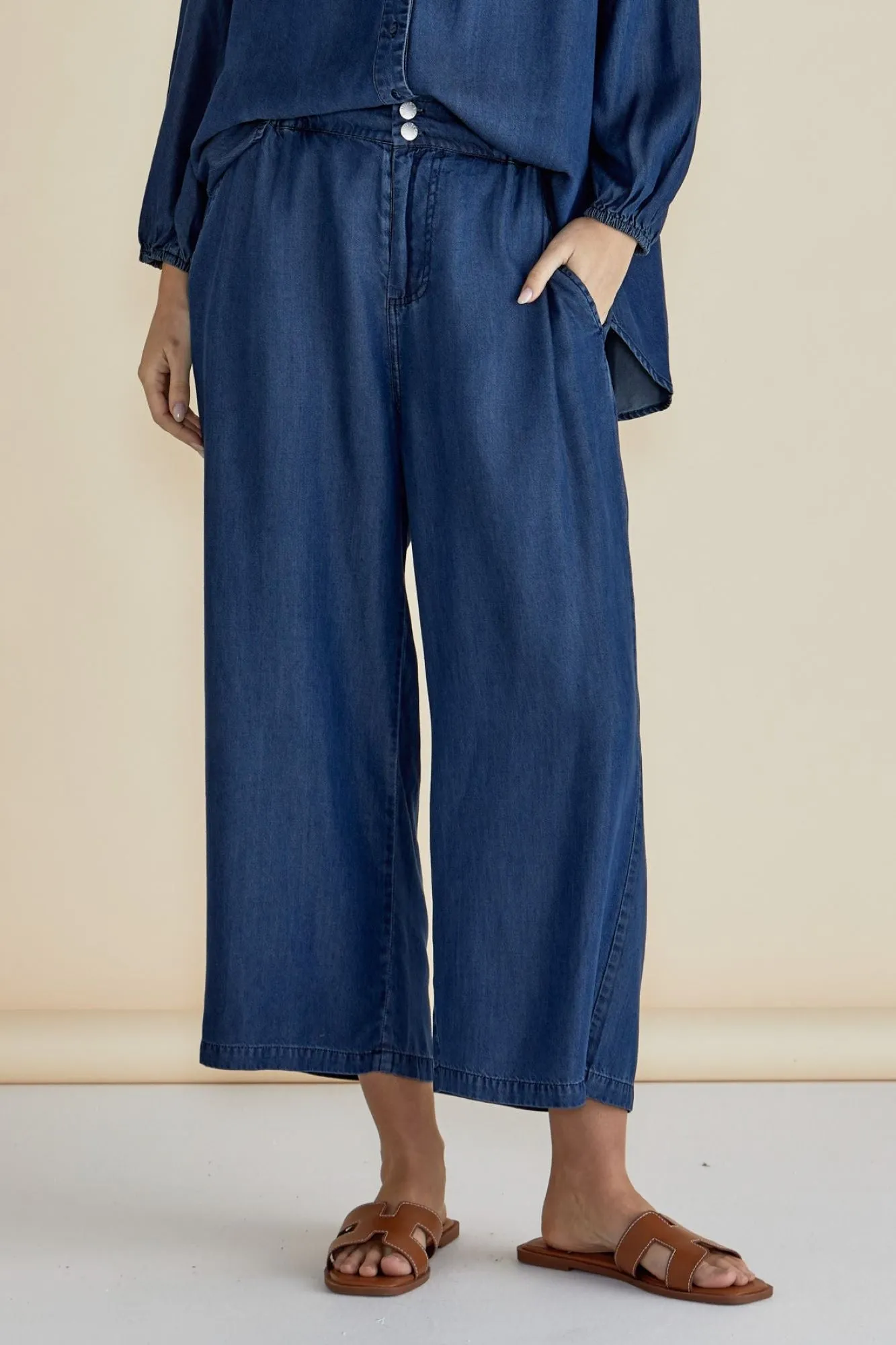 Betty Basics Rio Relaxed Pant Dark Indigo sold by Shine On