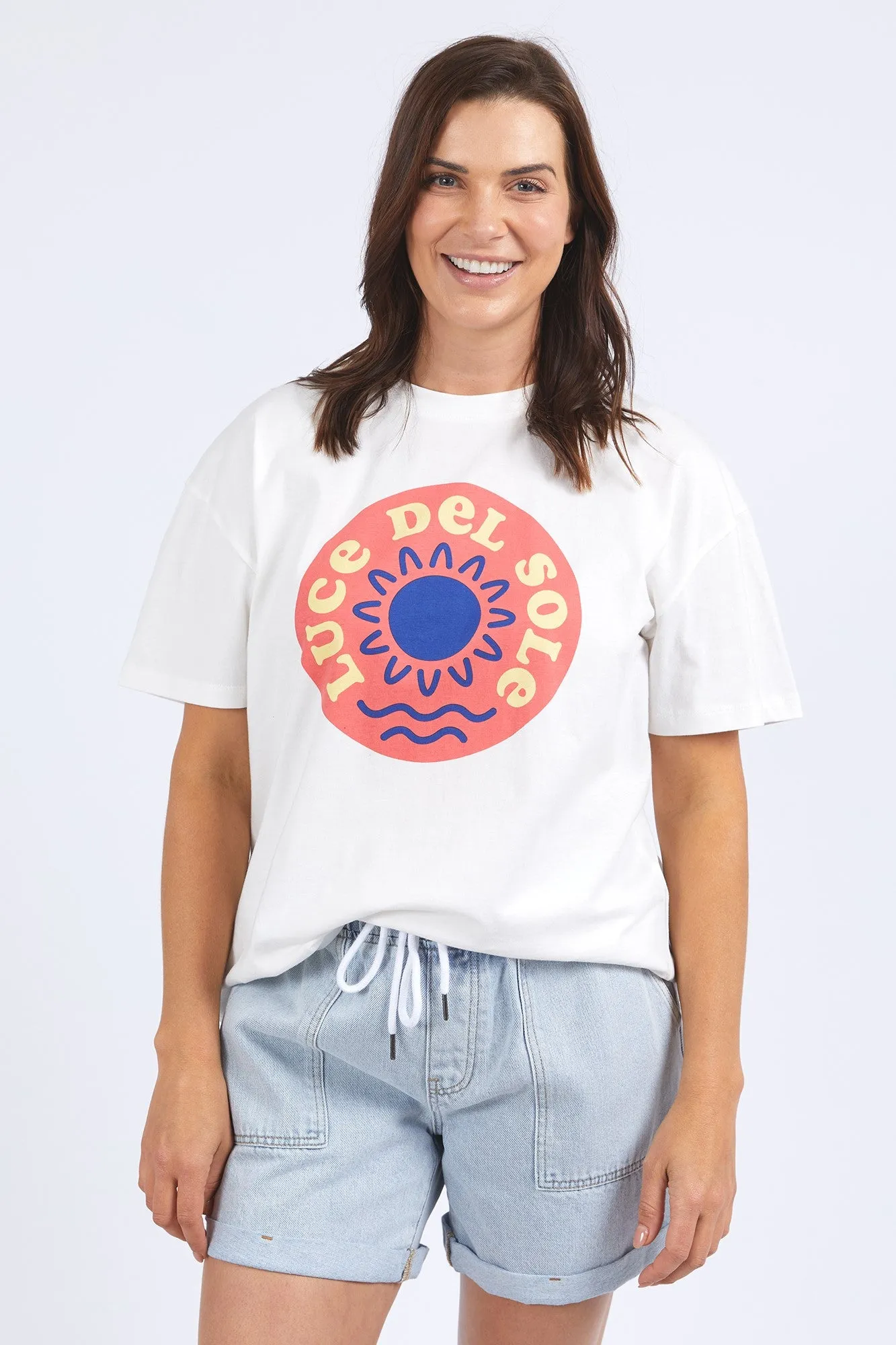 Elm Del Sole Tee Marshmallow sold by Shine On