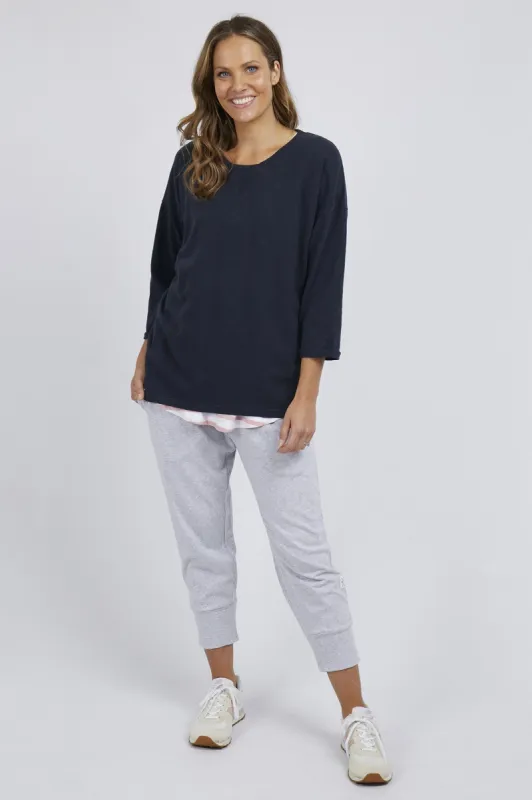 Elm Annie 3/4 Sleeve Tee Navy sold by Shine On