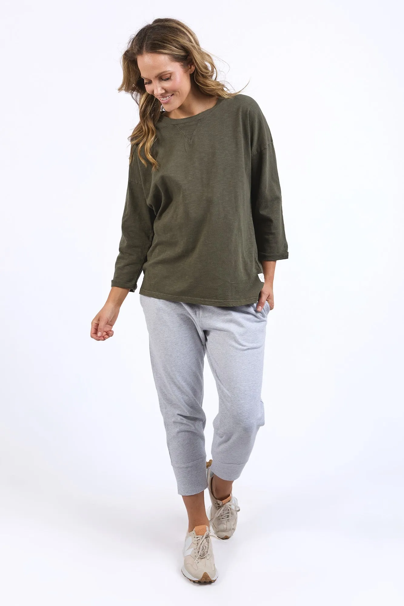 Elm Annie 3/4 Sleeve Tee Basil sold by Shine On