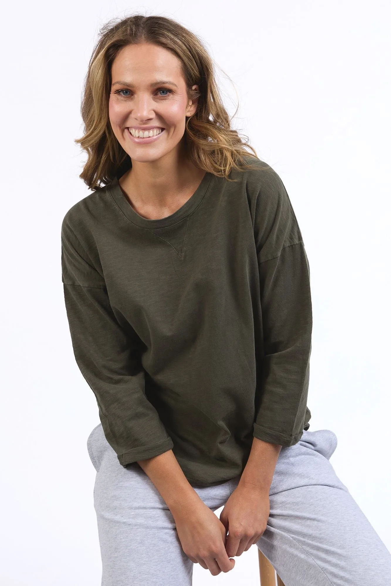 Elm Annie 3/4 Sleeve Tee Basil sold by Shine On product image thumbnail 2