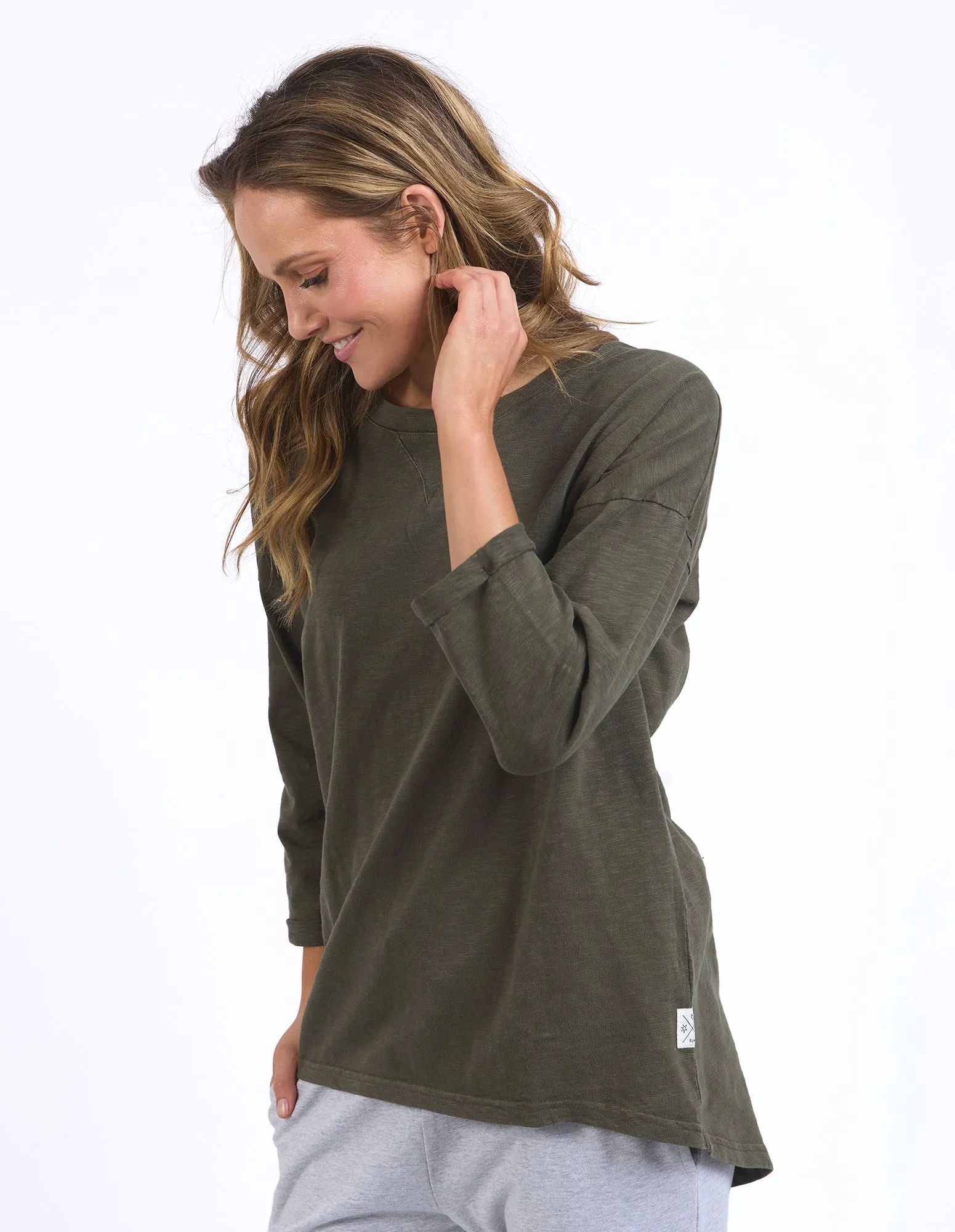 Elm Annie 3/4 Sleeve Tee Basil sold by Shine On product image thumbnail 3