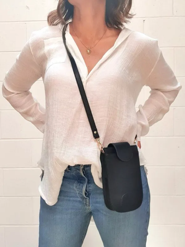 Hello Friday Lexi Phone Bag Black sold by Shine On
