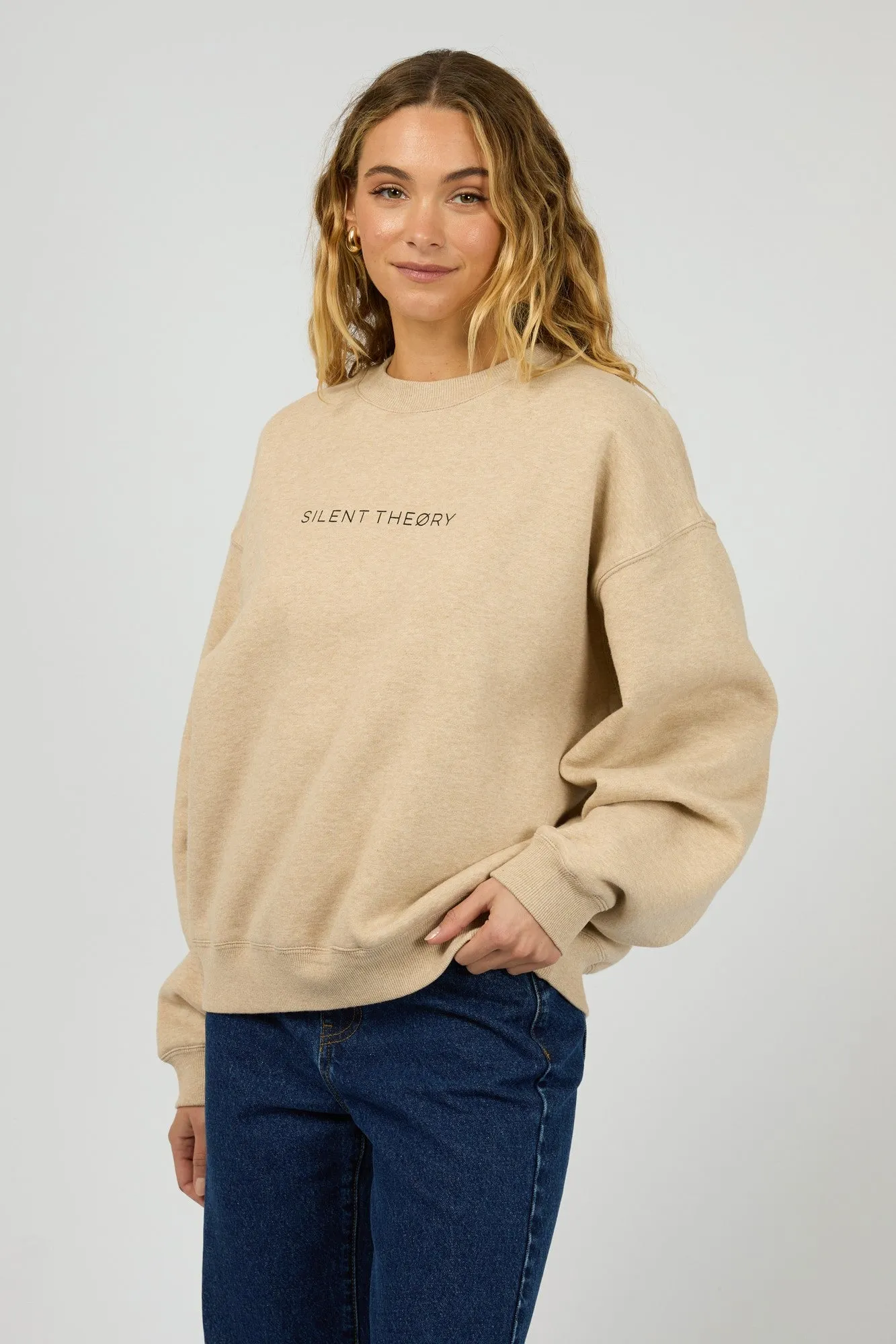 Silent Theory Logo Crew Oat Marle sold by Shine On product image thumbnail 2