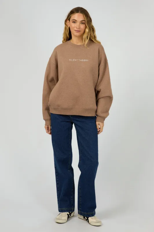 Silent Theory Logo Crew Brown sold by Shine On