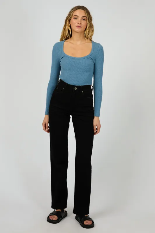 Silent Theory Hazel L/S Tee Slate Marle sold by Shine On