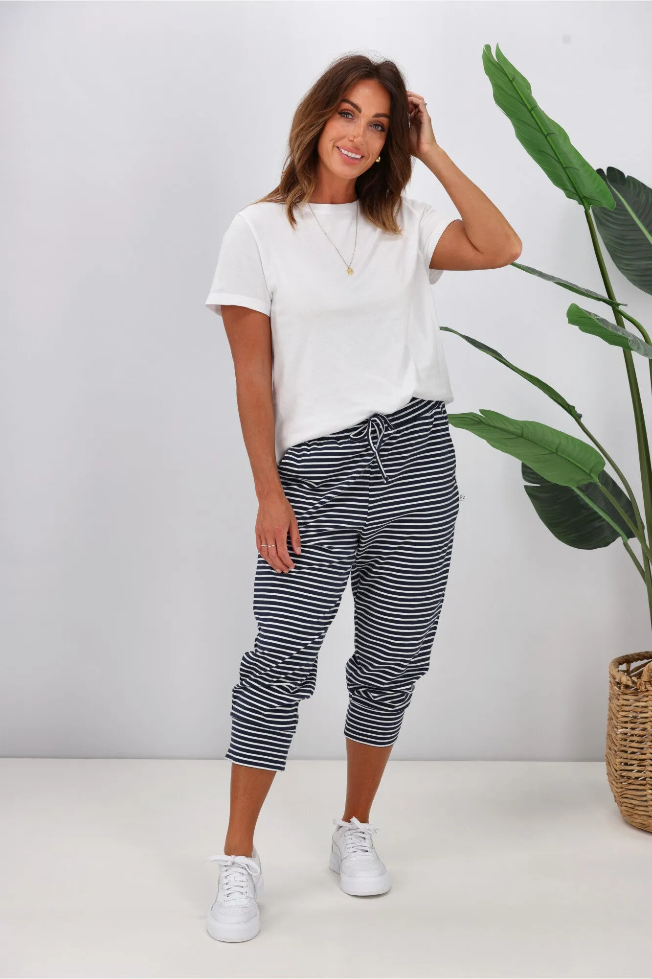 Shine On Essentials Stripe Pant Navy White Stripe sold by Shine On