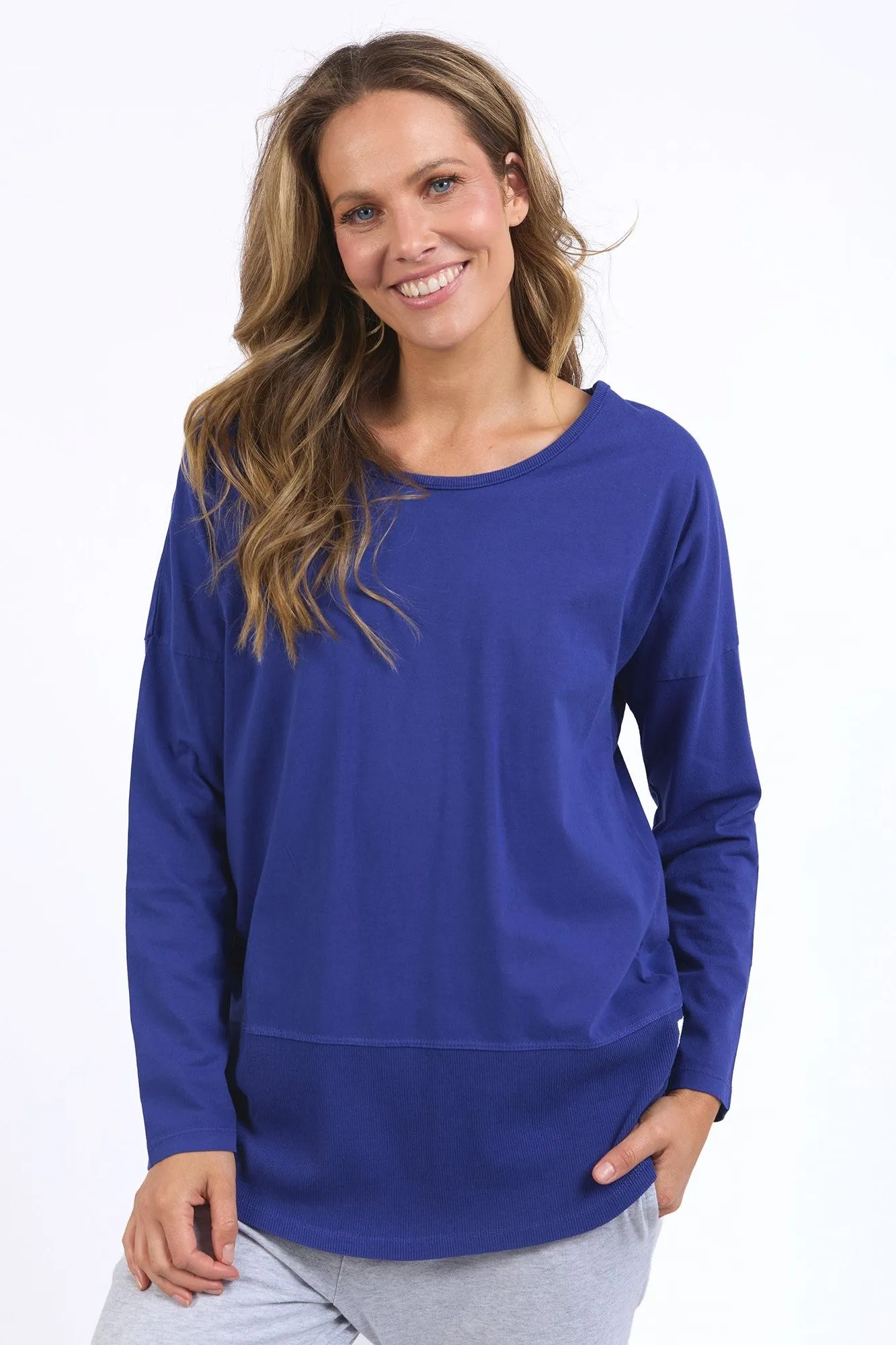 Elm Rib L/S Tee Deep Blue sold by Shine On product image thumbnail 2