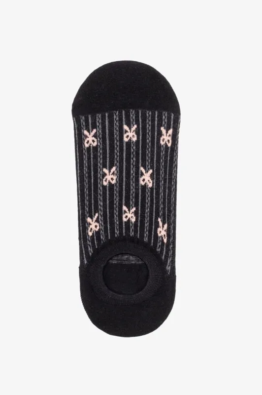 Antler No Show Socks Black & Blush Bows made by Antler