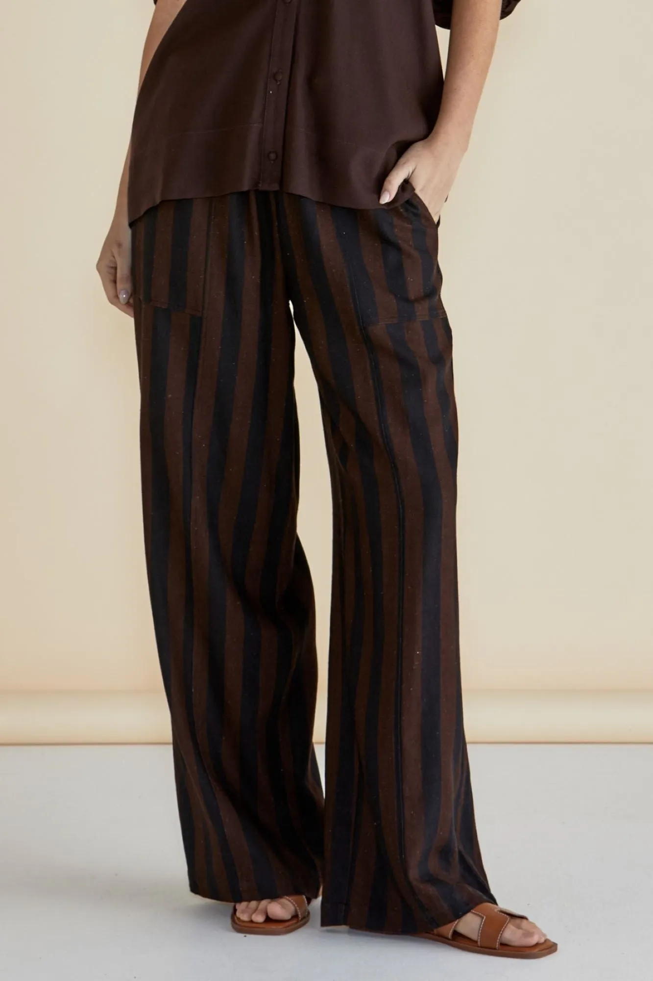 Betty Basics Tamara Pant Chocolate Stripe sold by Shine On product image thumbnail 2