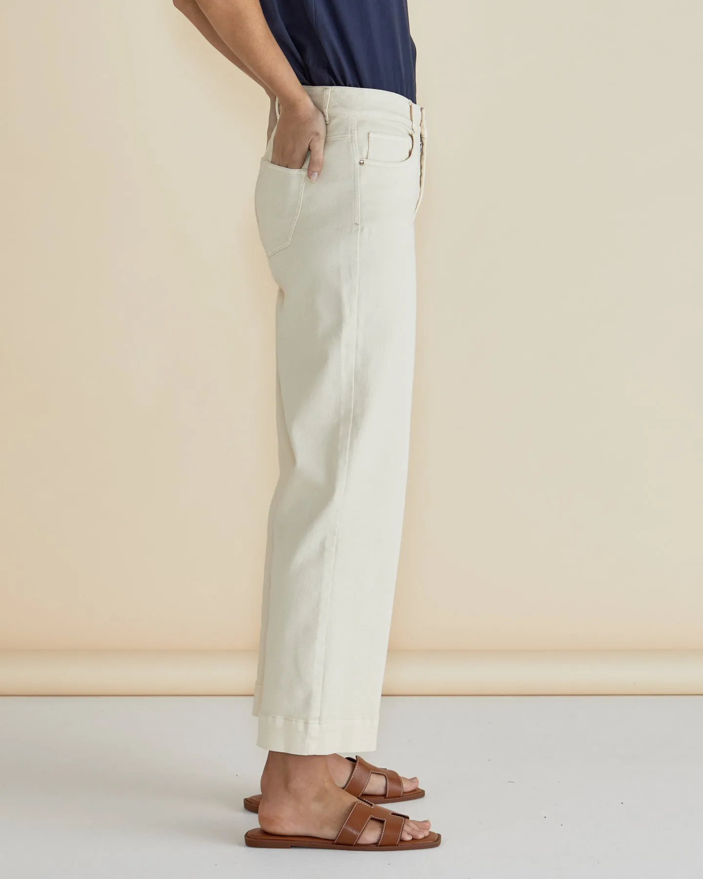 Betty Basics Willow Wide Leg Jean Off White sold by Shine On product image thumbnail 4