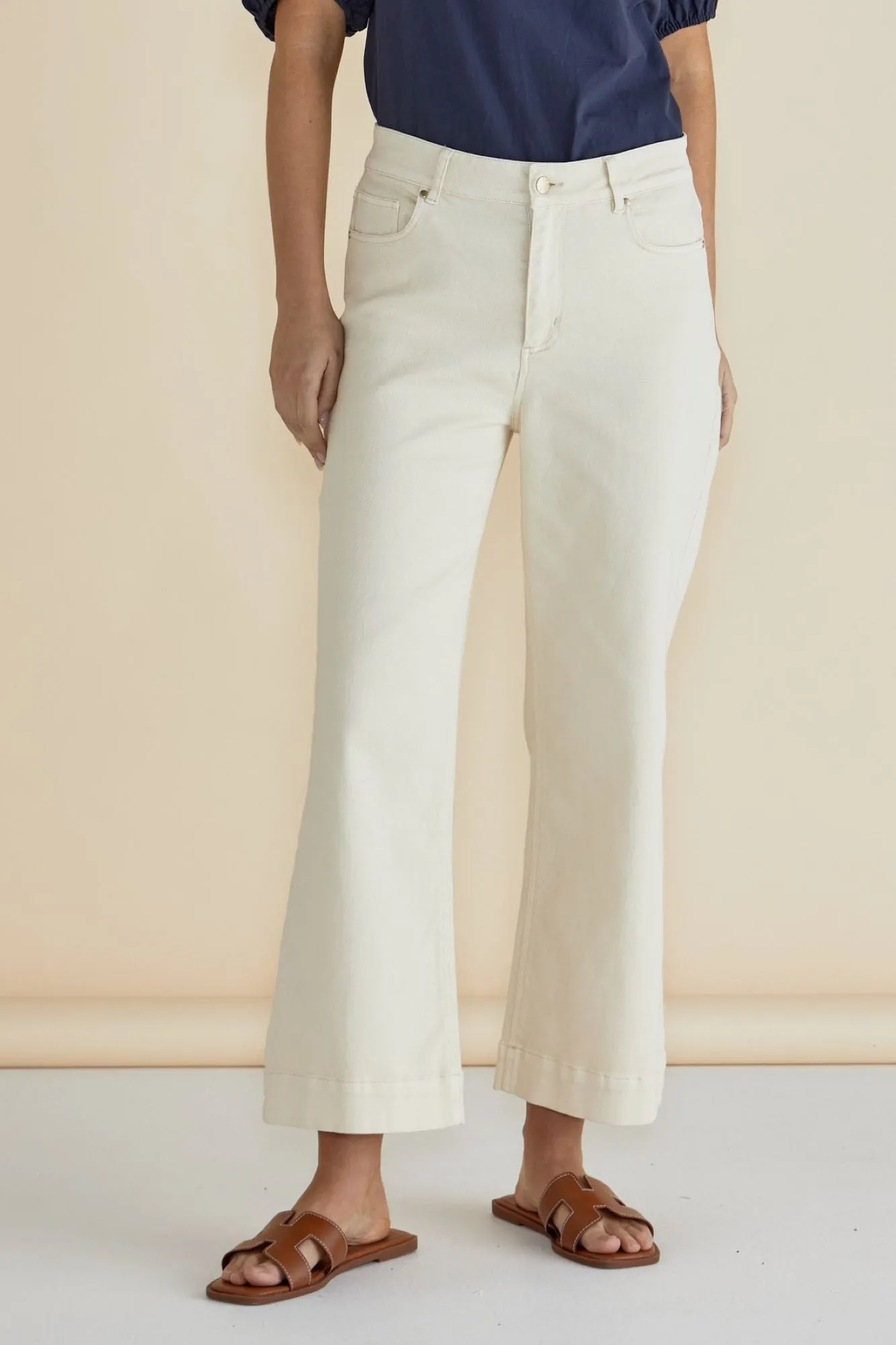 Betty Basics Willow Wide Leg Jean Off White sold by Shine On product image thumbnail 2