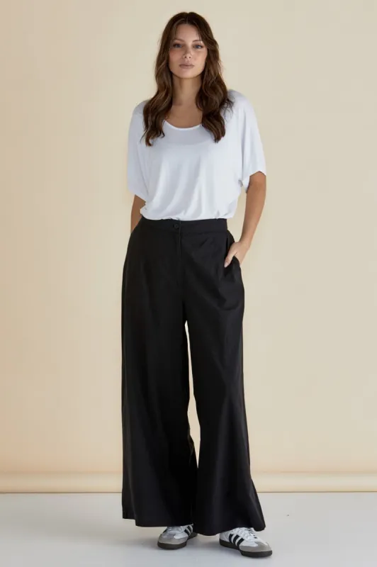 Betty Basics Wendy Wide Leg Pants Black sold by Shine On