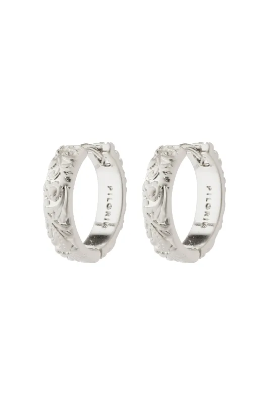 Pilgrim Elfrida Recycled Hoop Earrings Silver sold by Shine On
