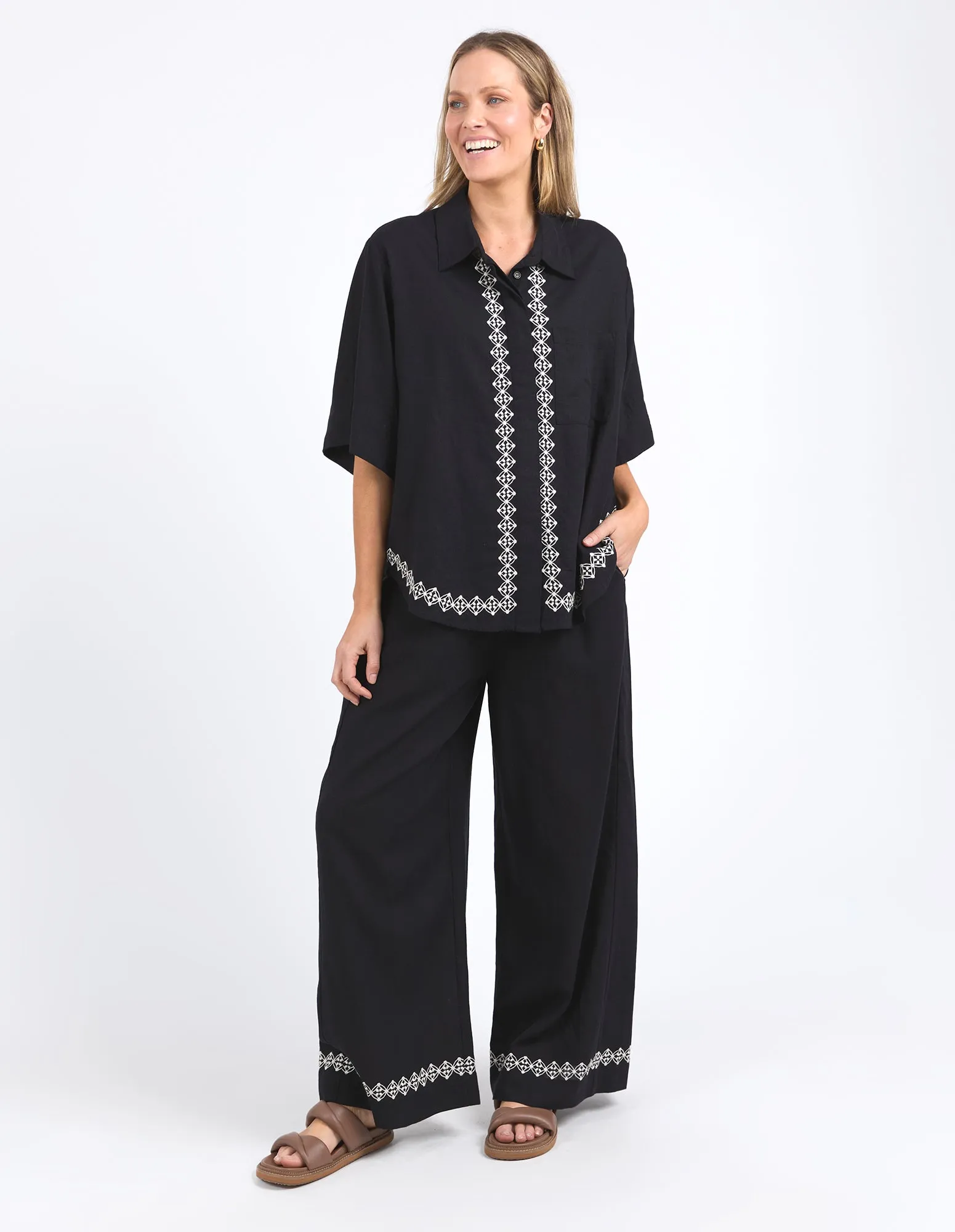 Elm Nina Embroidered Shirt Black sold by Shine On product image thumbnail 5