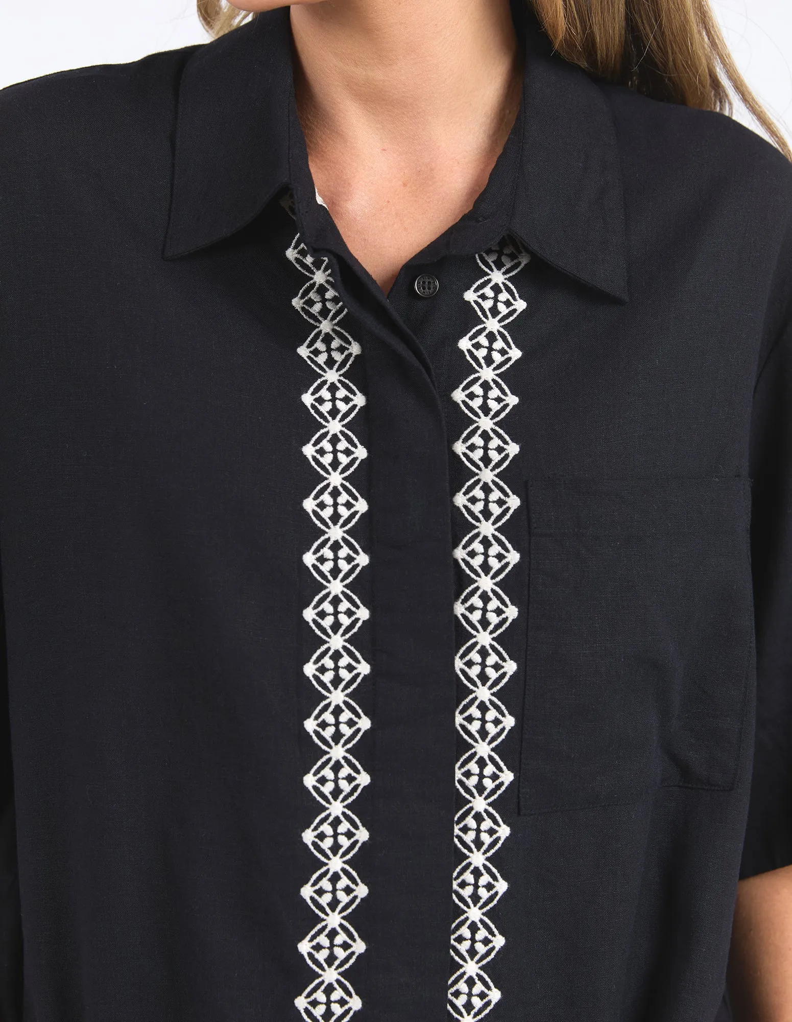 Elm Nina Embroidered Shirt Black sold by Shine On product image thumbnail 4
