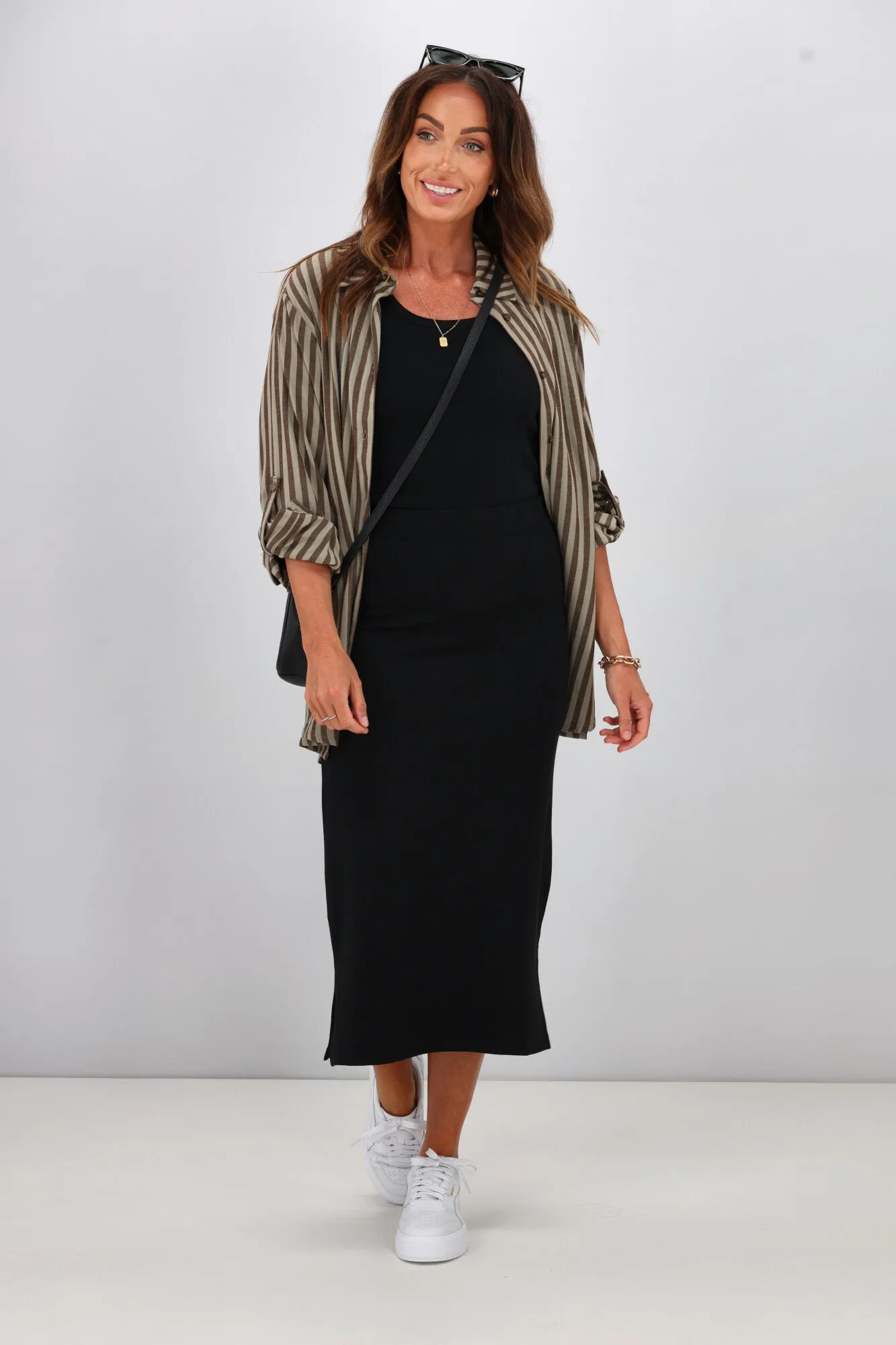 Shine On Essentials Midi Slip Skirt Black sold by Shine On product image thumbnail 3