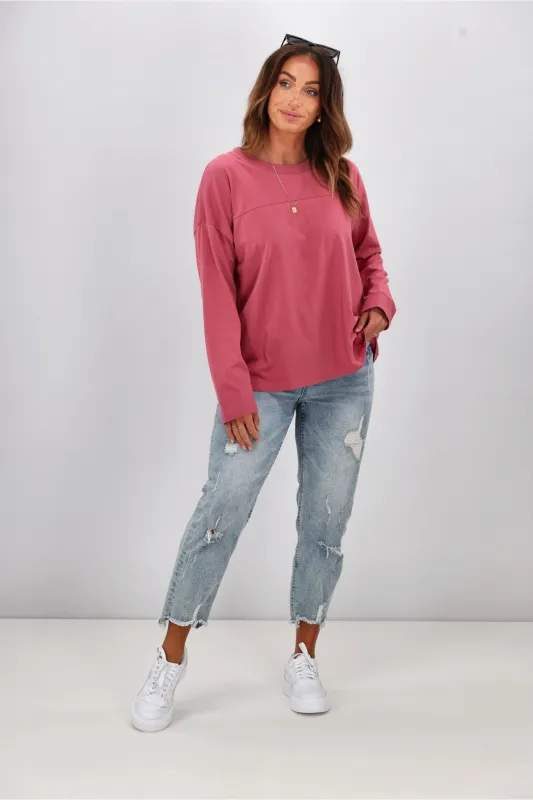 Shine On Essentials Long Sleeve Dusty Rose sold by Shine On
