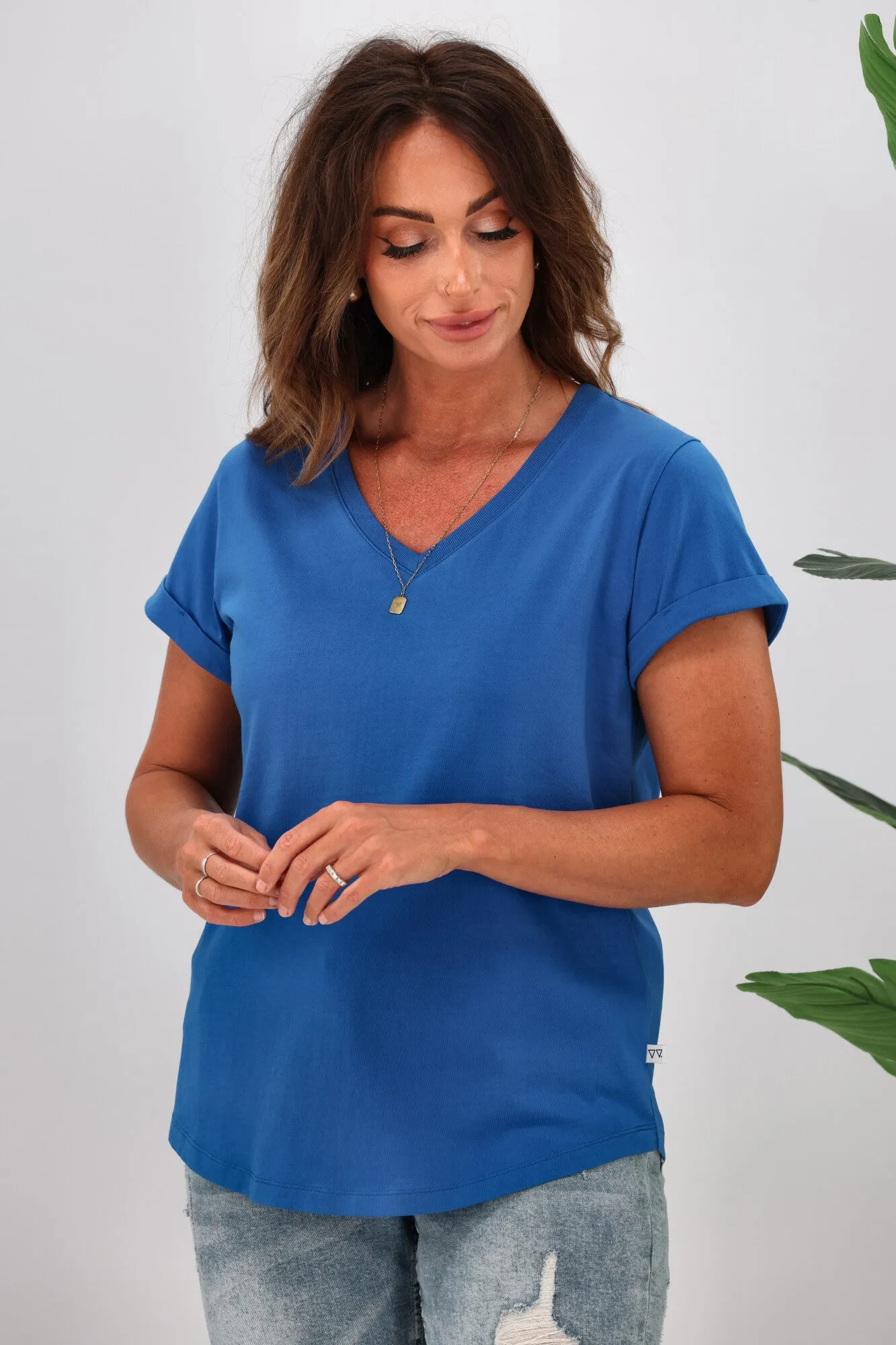 Shine On Essentials V Tee Cobalt Blue sold by Shine On product image thumbnail 2