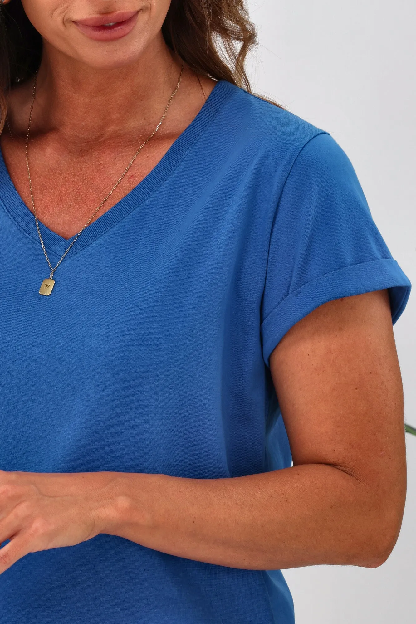 Shine On Essentials V Tee Cobalt Blue sold by Shine On product image thumbnail 5