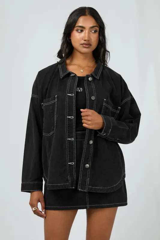 All About Eve Dale Shacket Black made by All About Eve