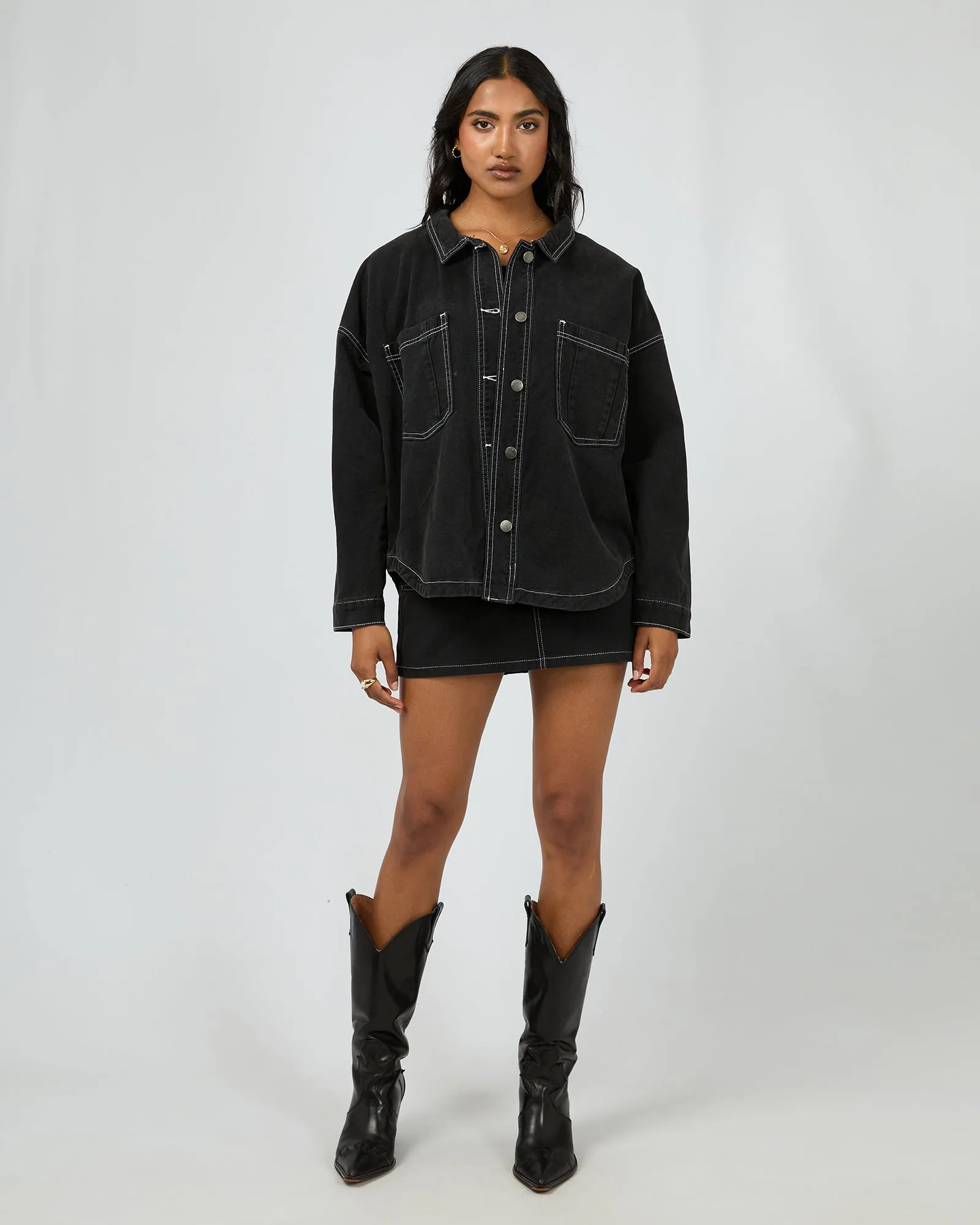 All About Eve Dale Shacket Black sold by Shine On product image thumbnail 4