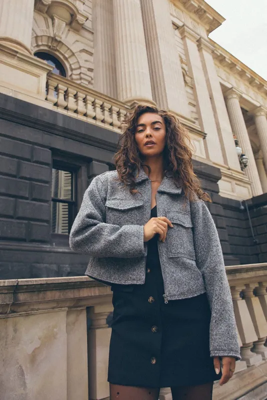 All About Eve Bennet Crop Jacket Grey Marle sold by Shine On