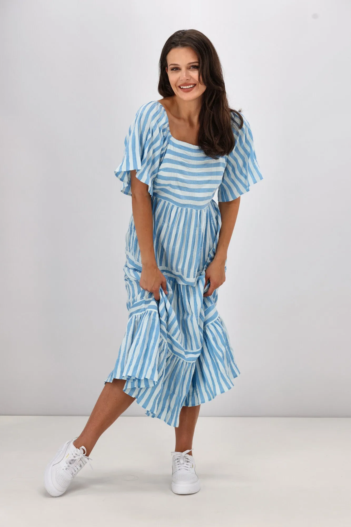 Shine On Label Sajah Multi Stripe Dress Blue sold by Shine On product image thumbnail 3