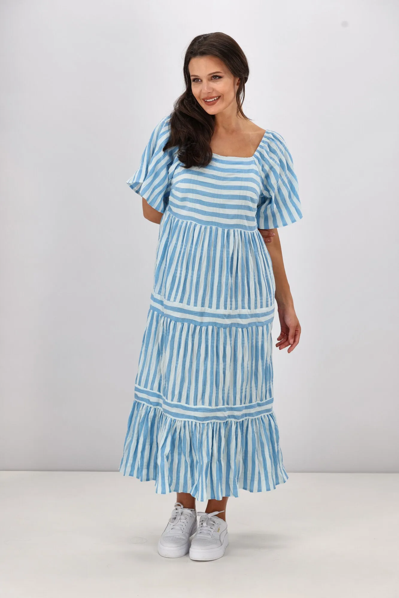 Shine On Label Sajah Multi Stripe Dress Blue sold by Shine On product image thumbnail 5