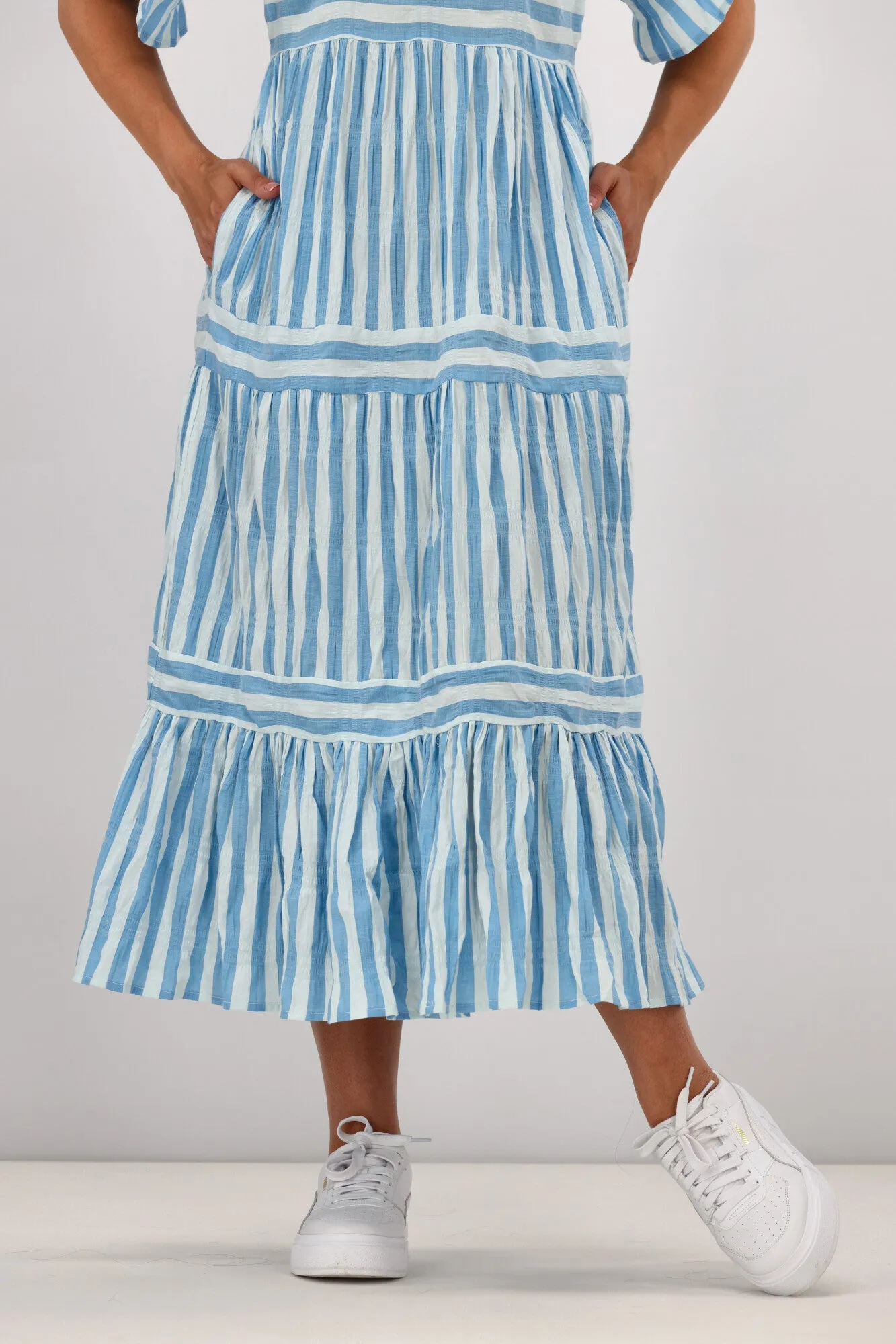 Shine On Label Sajah Multi Stripe Dress Blue sold by Shine On product image thumbnail 4