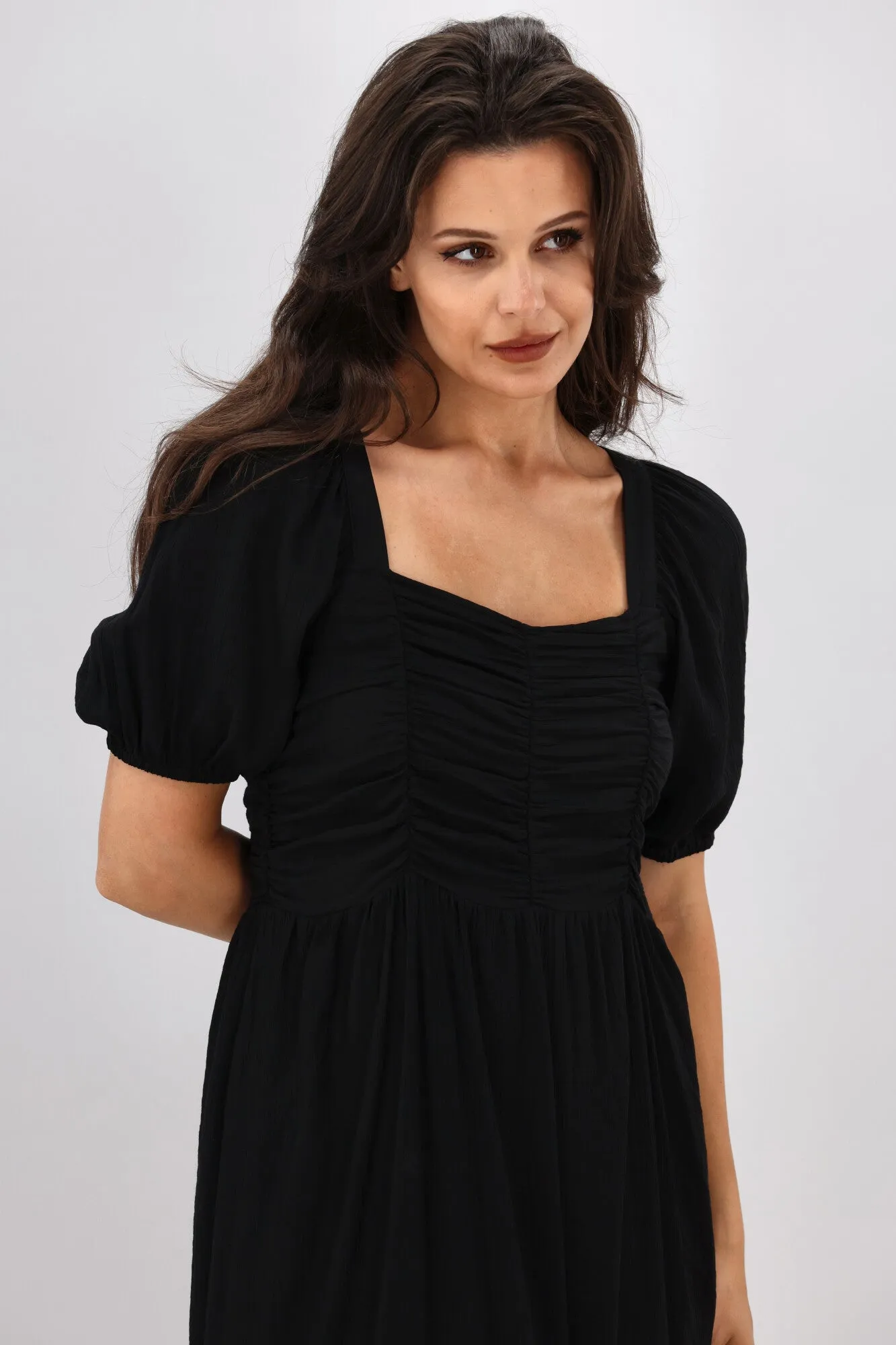 Shine On Label Sharni Draped Bodice Dress Black sold by Shine On product image thumbnail 2