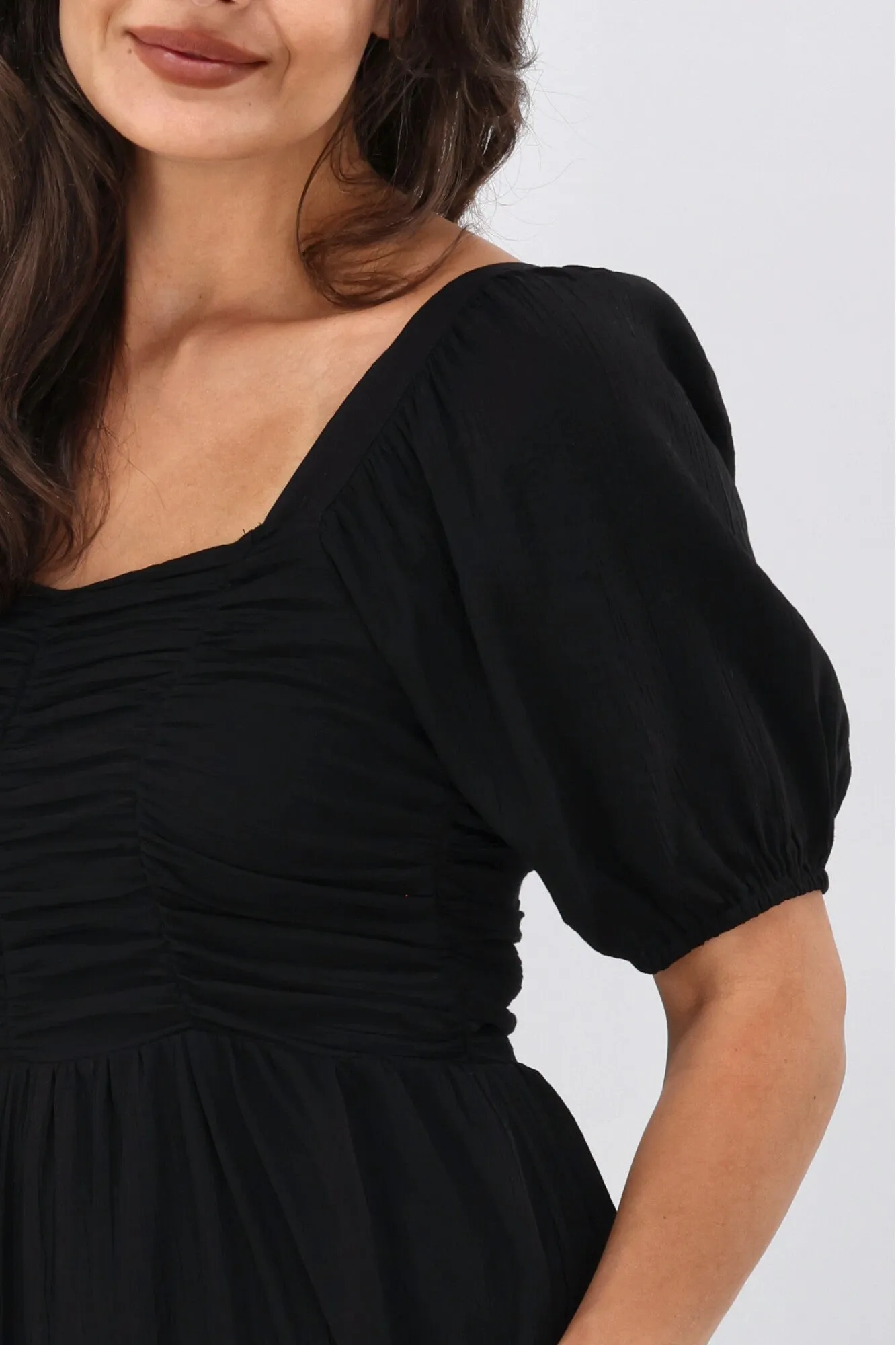 Shine On Label Sharni Draped Bodice Dress Black sold by Shine On product image thumbnail 5