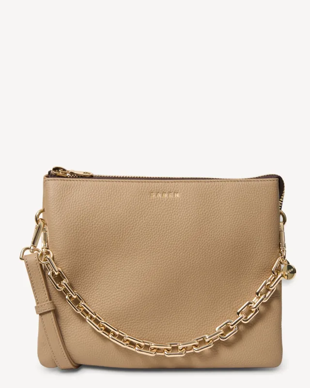 Saben Matilda Crossbody Tea + Chunky Chain sold by Shine On