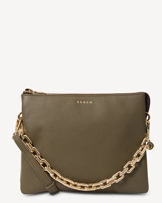 Saben Matilda Crossbody Rosemary + Chunky Chain sold by Shine On