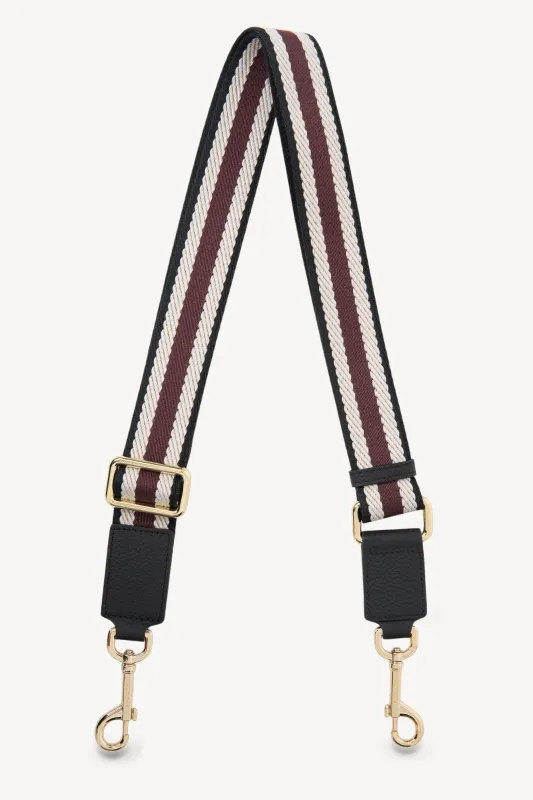 Saben Feature Strap Webbing Black  + White + Merlot sold by Shine On