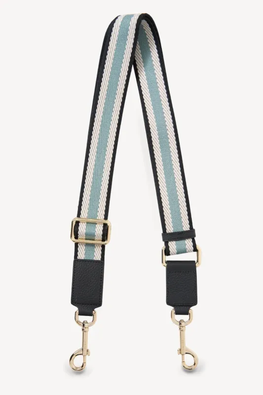 Saben Feature Strap Webbing Black  + White + Duck Egg sold by Shine On