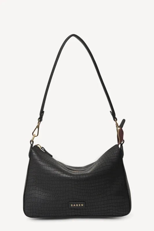 Saben Dane Shoulder Bag Black Luxe Emboss sold by Shine On