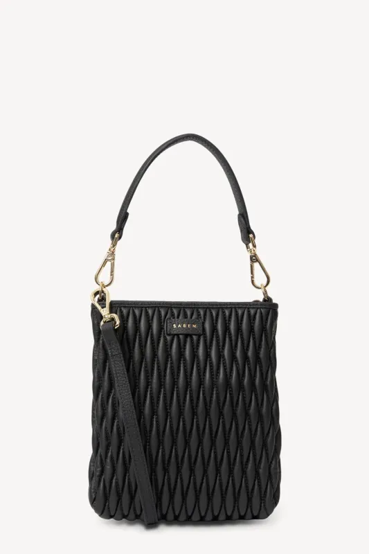 Saben Coco Mini Bag Black Diamond Quilt sold by Shine On