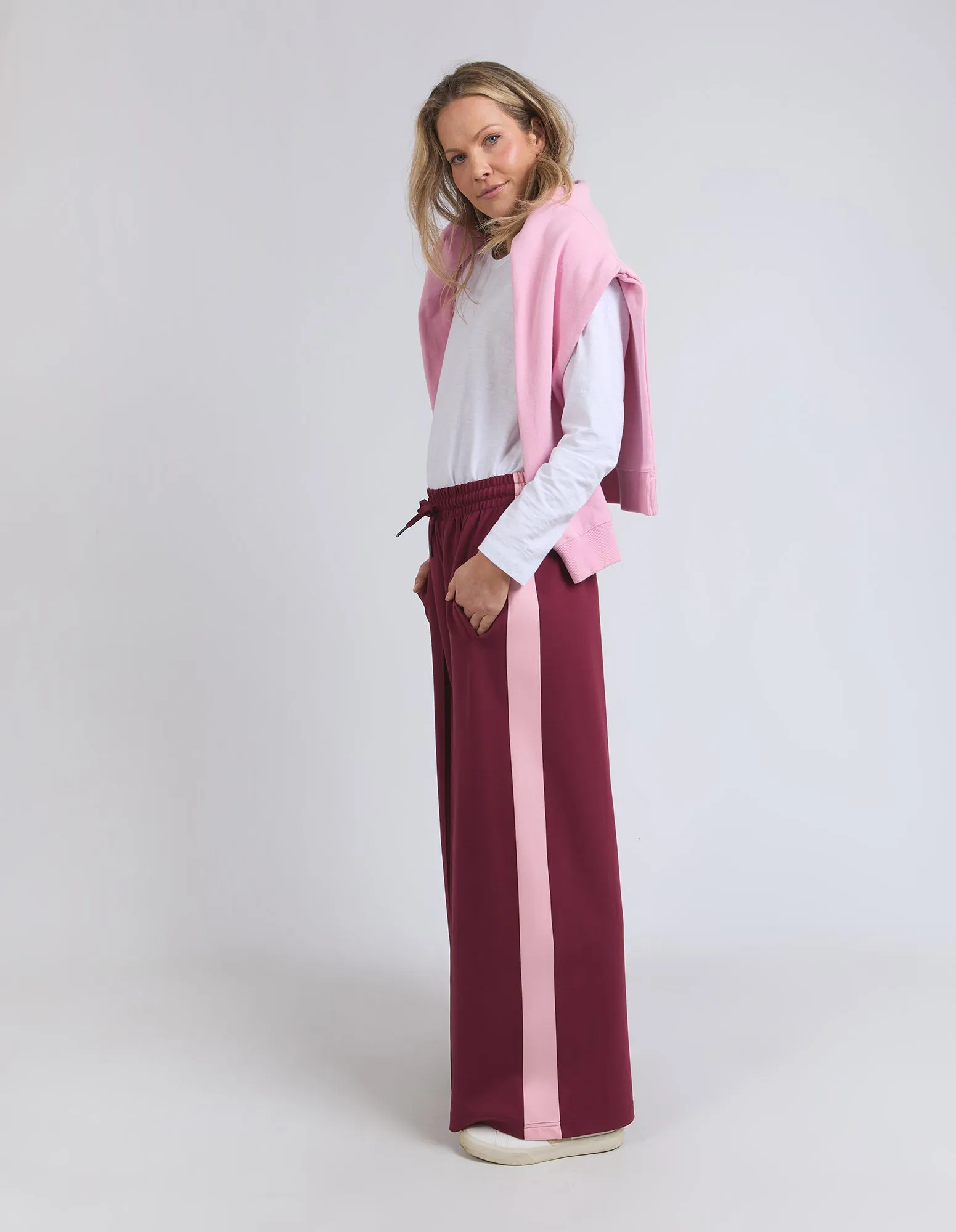 Elm Carmen Wide Leg Pant Merlot/Soft Pink sold by Shine On product image thumbnail 3
